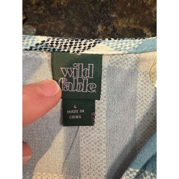 Wild Fable Women's L Blue Plaid Jumpsuit Wide-Leg Casual One-Piece - Picture 6 of 7